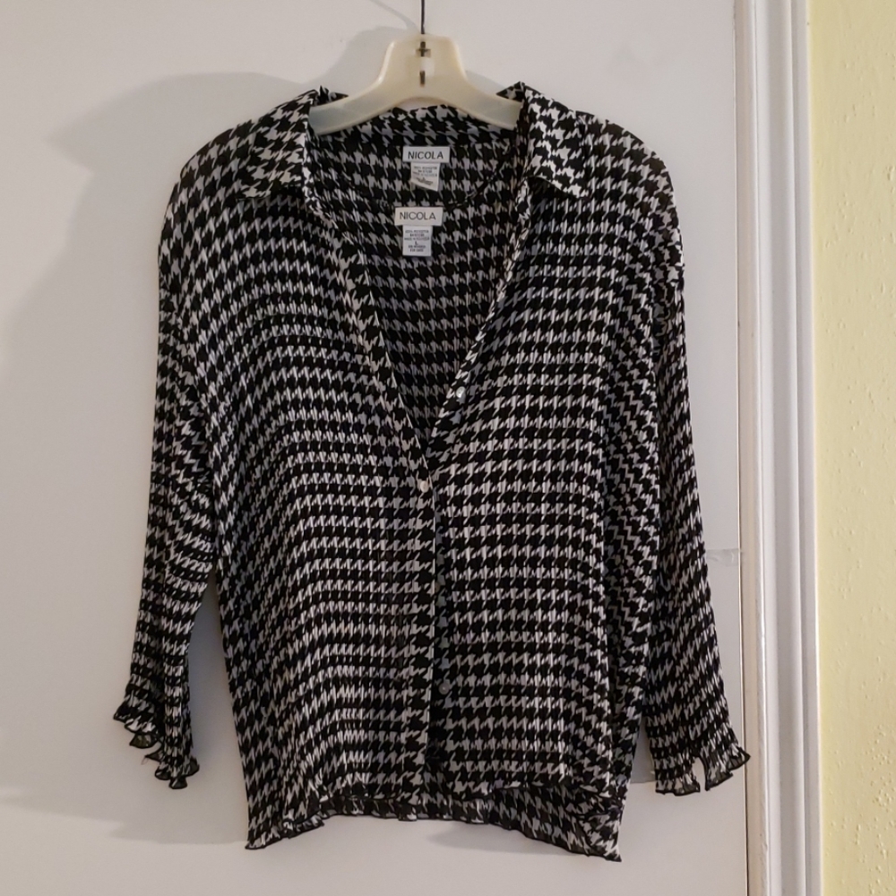 Gingham blouse set